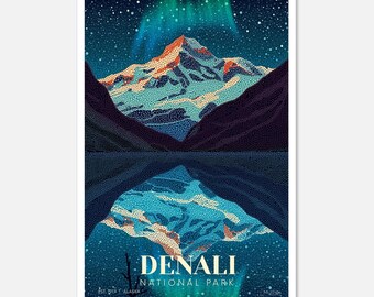 Parco nazionale di Denali: serie Midnight Mosaic / Poster artistico