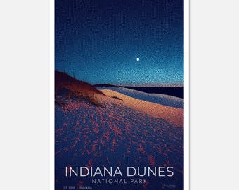Parco nazionale delle dune dell'Indiana: serie Midnight Mosaic / Poster artistico