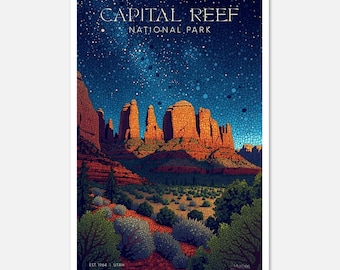 Parco nazionale Capital Reef: serie Midnight Mosaic / Poster artistico