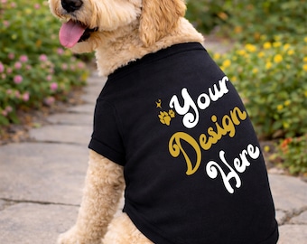 Gepersonaliseerde hondenT-shirt, gepersonaliseerd puppyshirt, hondenshirt, maak je eigen hondenshirt met je gepersonaliseerde tekst en ontwerp, gepersonaliseerd hondenshirt