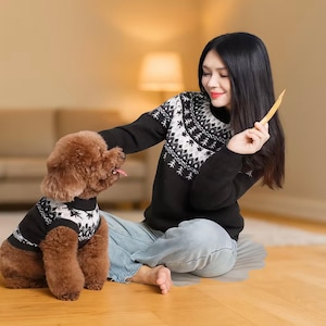 Matching Dog and Mom Sweater Set • Winter Fair Isle Knit • Christmas Dog Sweater • Pet and Mom Outfit • Holiday Photo Outfit • Gift Set
