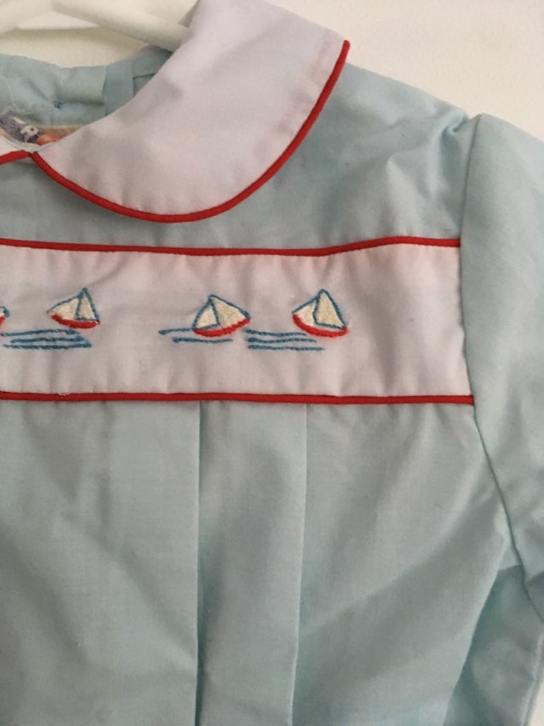 Vintage popsicle brand sailboat romper size 12 months classic baby boy nautical