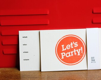 Fun Party Invite, Silkscreen Postcards (5-pack)