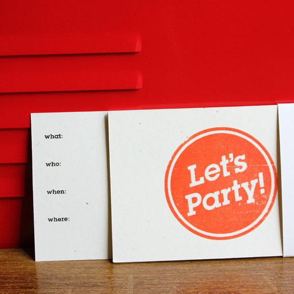 Fun Party Invite, Silkscreen Postcards (5-pack)