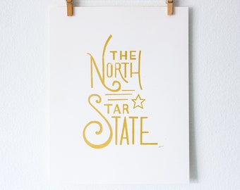 Simple State Silkscreen Poster - The North Star State