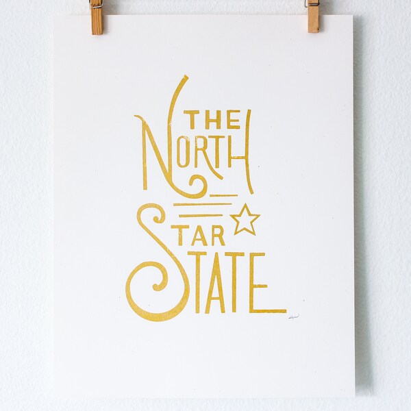 Simple State Silkscreen Poster - The North Star State