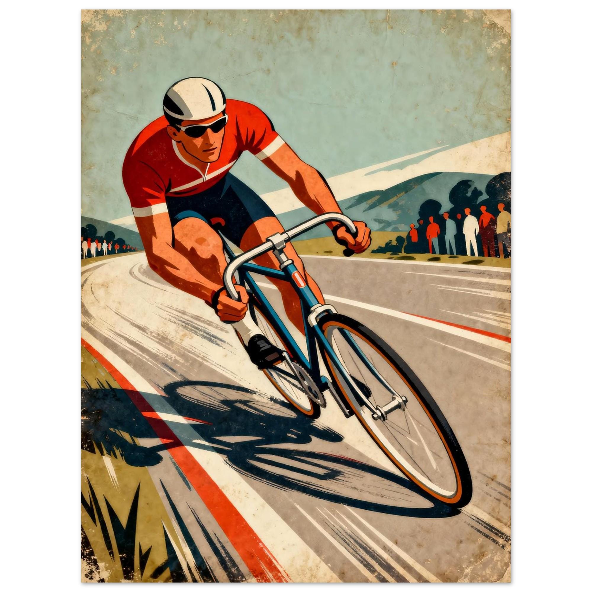 Maillot cycliste vintage - Tenue de Cyclisme Rétro Bic - Orange