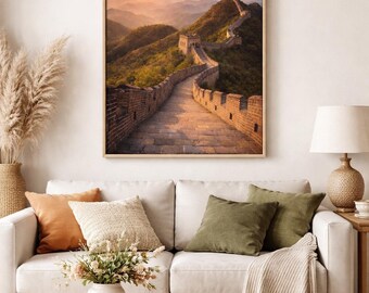 Impresión del atardecer en la Muralla China / Fotografía de viajes (Descarga digital)
