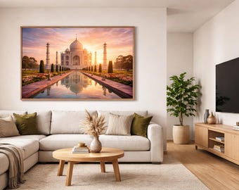 Impresión del atardecer en el Taj Mahal / Fotografía de viajes en India (Descarga digital)
