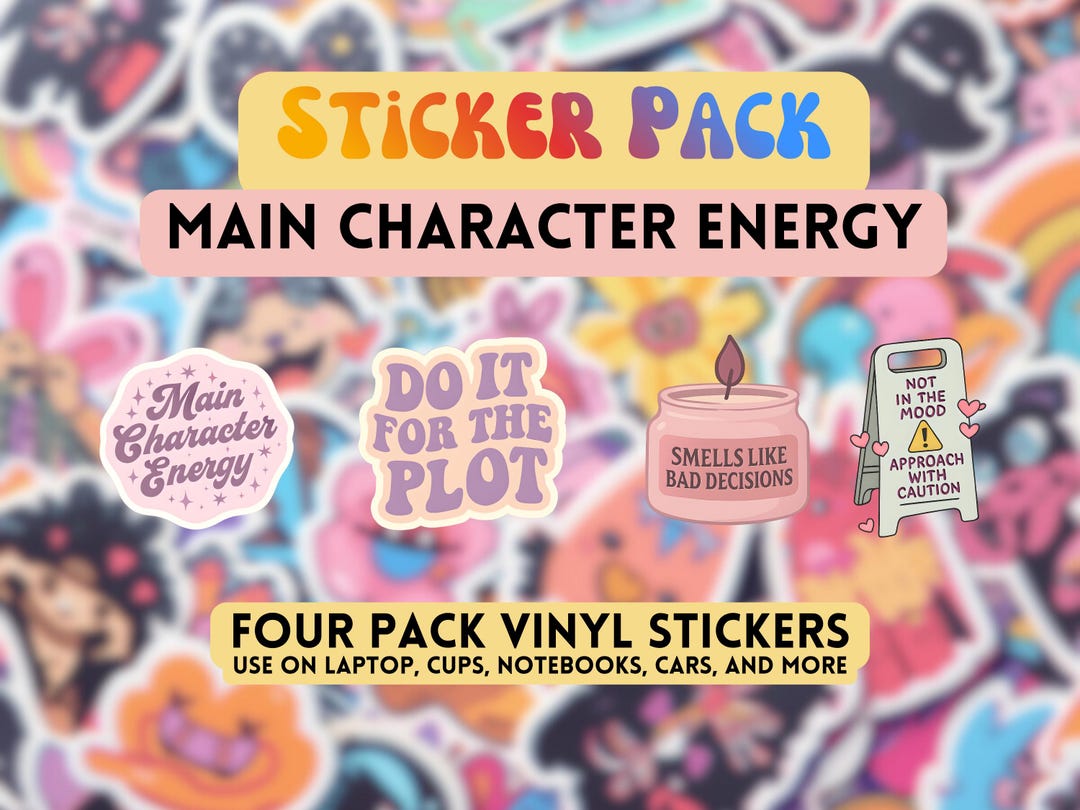 Cute Sticker Pack | Main Character Energy Sticker Pack | Aesthetic ...