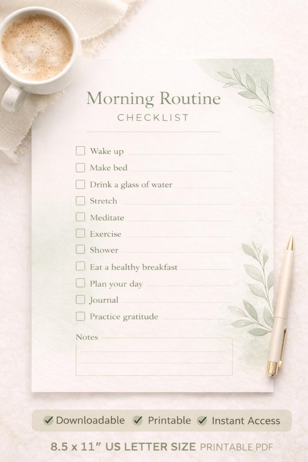 Routine Checklist Bundle – Printable Morning Routine – Self Care ...