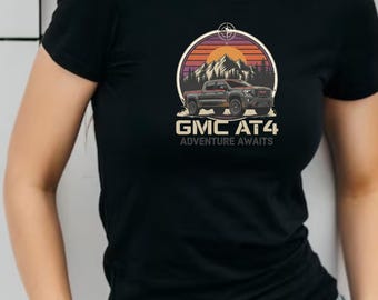 GMC AT4 Adventure Awaits T-Shirt | Off-Road Truck Mountain Graphic