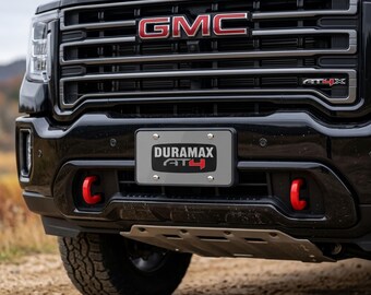 GMC Duramax AT4 Logo Vanity Plate | Stainless Steel License Plate