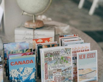 Curated Custom Postcard | Wedding Guest Book  | Unique Guest Sign-In Alternative | Travel Postcards