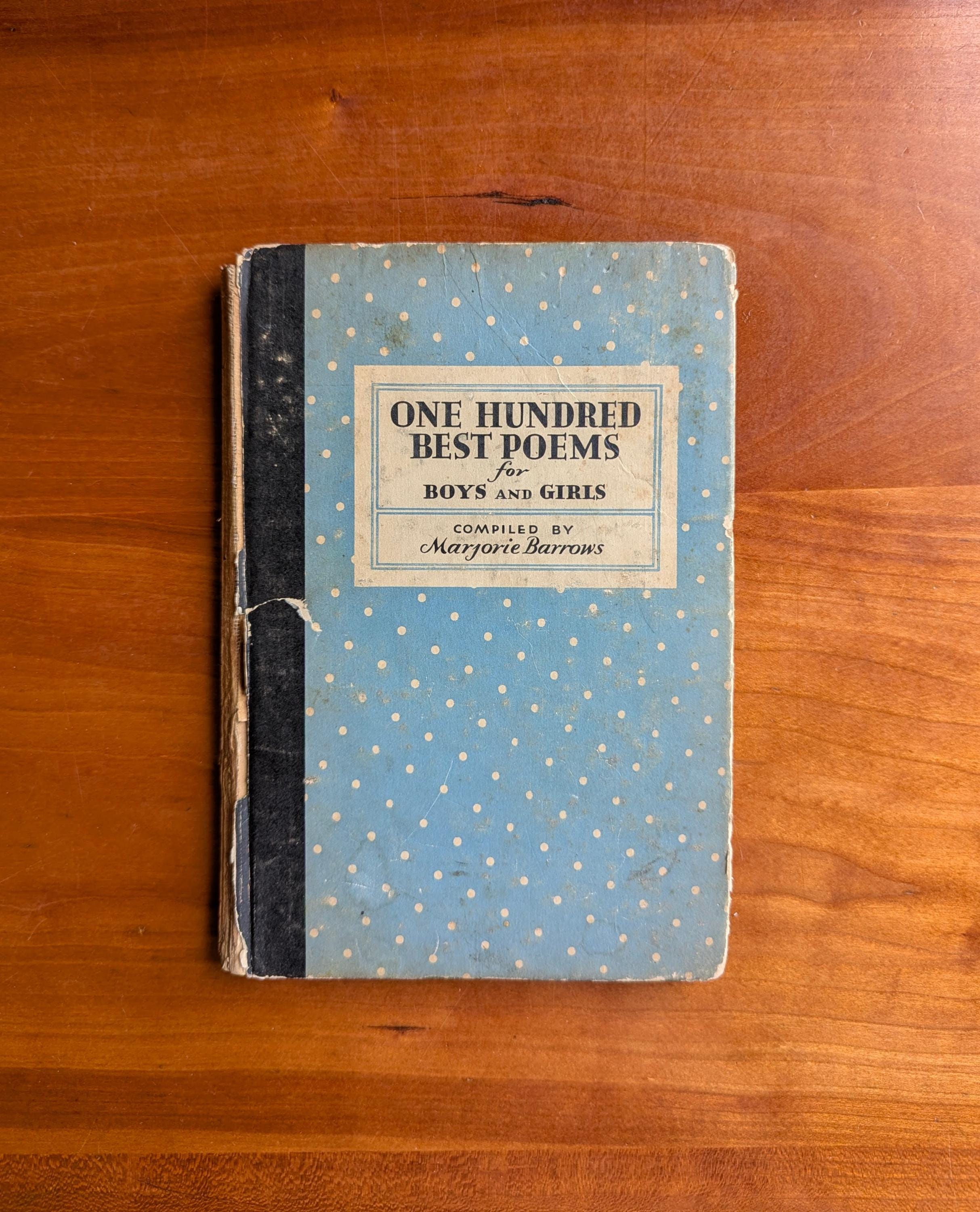 1930 One Hundred Best Poems for Boys and Girls, Marjorie Barrows, Paula Rees Good Illustrated Children's Poetry Book