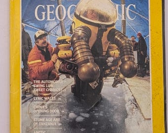 Vintage National Geographic July 1983 Paper Ephemera Automobile Culture Wales China Tanzania Arctic Magazine Toyota Honda Ford Car Ads