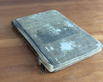 Antique 1876 Spelling Book Ephemera | Graded Class-Word Speller | Victorian Scrapbook Pages | Worn School Primer