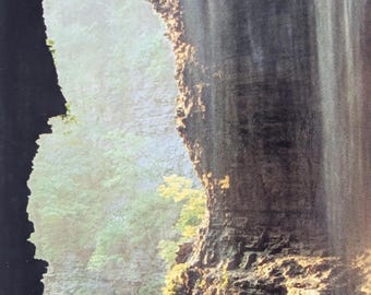 Watkins Glen State Park Rainbow Falls | Vintage Color Photograph | Finger Lakes Gorge Wall Art | Mounted 11×14
