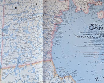 1966 National Geographic Western Canada Map | Original Atlas Plate 21 | Vintage Frameable Wall Map | Mid-Century Canadian Geography
