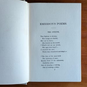 Juego de libros antiguos de Emerson / Libro de cumpleaños de Emerson (1881) y poemas de Emerson / Libros de poesía victorianos ilustrados imagen 8