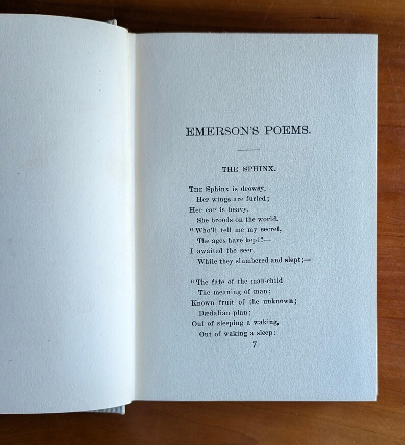 Juego de libros antiguos de Emerson / Libro de cumpleaños de Emerson (1881) y poemas de Emerson / Libros de poesía victorianos ilustrados imagen 8