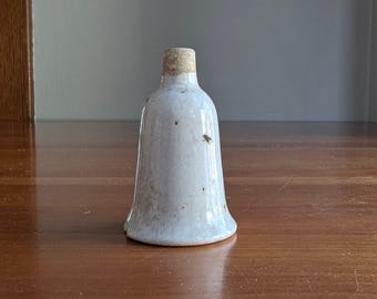 White Ceramic Candle Snuffer | Small Bell Candle Tool | Crackle Glaze | Cottagecore Decor