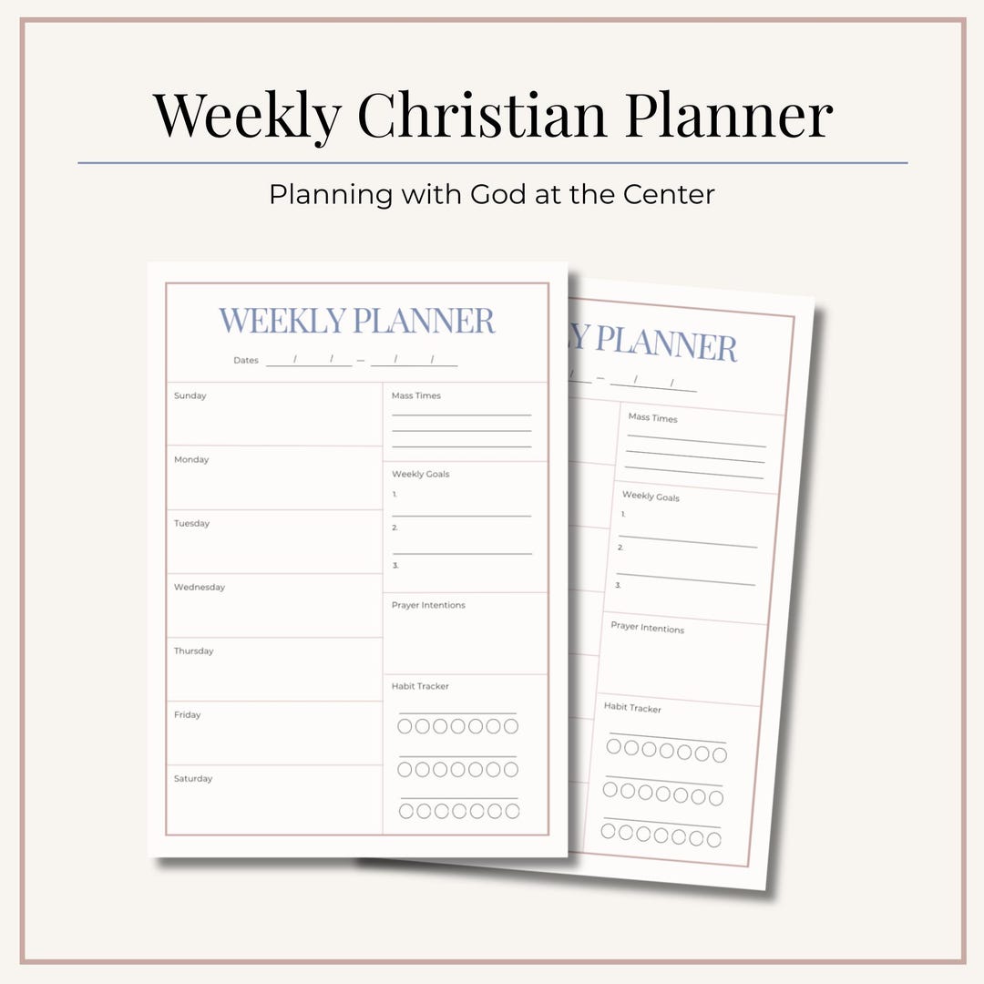 Christian Weekly Planner Printable | Faith-based Weekly Planner for ...