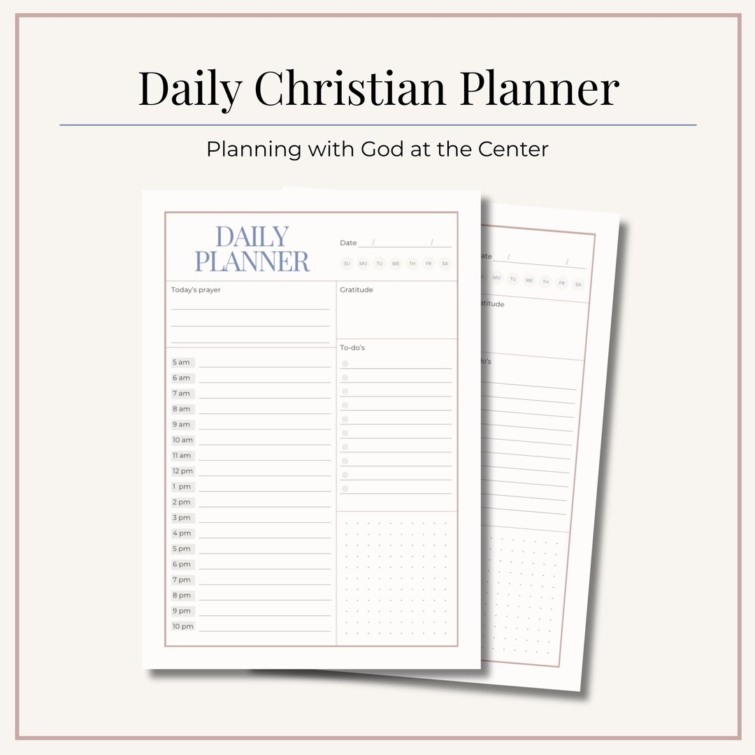 Christian Daily Planner Printable | Faith-based Daily Organizer for ...