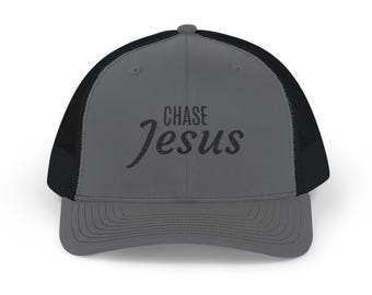 Chase Jesus Embroidered Snapback Trucker Hat | Christian Mesh Back Cap