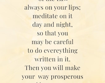 Joshua 1:8 Bible Verse Poster | Inspirational Scripture Quote (Digital Download)