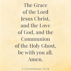 2 Corinthians 13:14 Bible Verse Art | Christian Scripture Blessing (Digital Download)