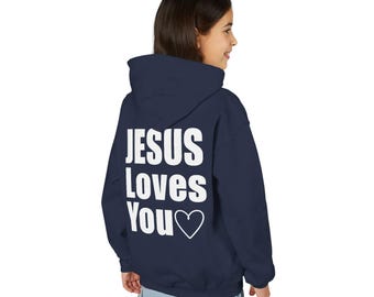 Kids Jesus Loves You Hoodie | Christian Youth Faith Apparel