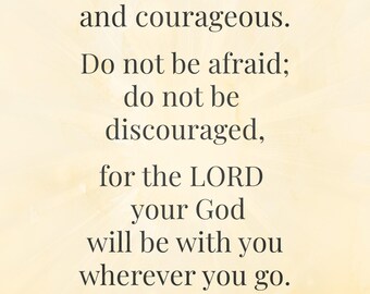 Joshua 1:9 Bible Verse Print | Inspirational Scripture Wall Art (Digital Download)