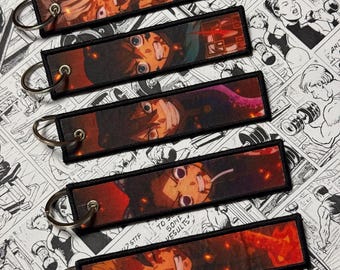 Anime inspired Embroidered tag | Keychain | Key tag | Lanyard