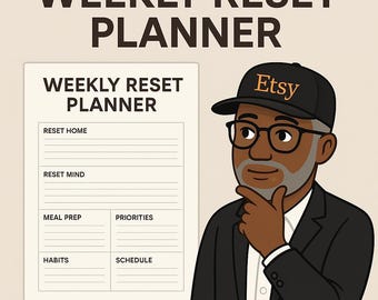 Weekly Reset Planner | Sunday Reset Checklist | Cleaning + Meal Prep + Goals | Weekly Reset Routine | Printable PDF