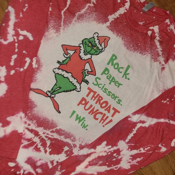 Grinch shirt, grinch, Christmas shirt, grinch Christmas shirt, Christmas, rock paper scissors, throat punch,Christmas grinch, SS