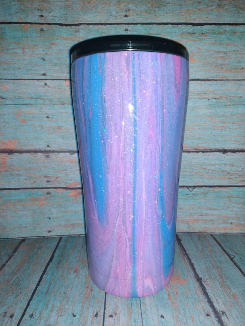 Dirty Pour Tumbler Acrylic Paint Tumbler Glitter Tumbler Etsy