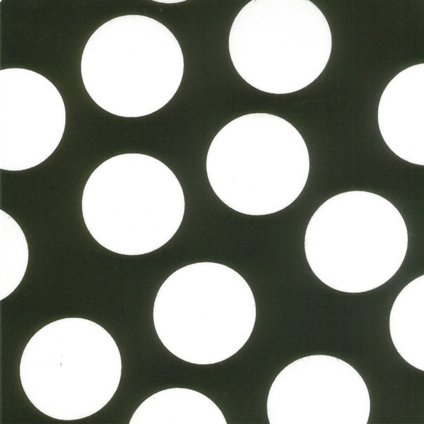 Black and White Large Polka Dot Patterned Fabric - Half Moon Modern by Moda 1/2 yard