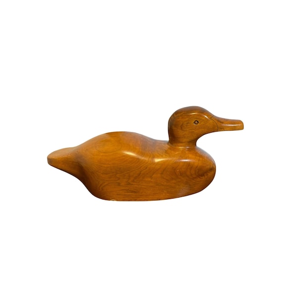 Handgemachte Vintage Holzente 1980 signiert GWA - Natural Grain Waterfowl Art