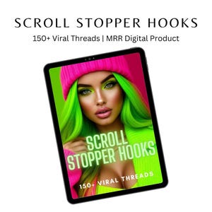 Strategie di blocco dello scorrimento / Oltre 150 thread virali / Coinvolgimento sui social media / Prodotto digitale MRR / PDF con diritti di rivendita master / Kit per creatori di contenuti