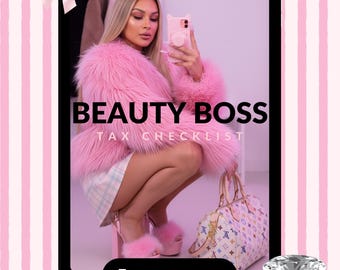 Lista de verificación de deducciones fiscales para negocios de belleza / Rastreador de gastos de peluqueros, barberos y técnicos de uñas / Propietarios de salones / Organizador de finanzas para pequeñas empresas