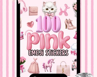 100 Pink Aesthetic Emoji Digital Stickers Coquette Girly PNG Icons Pink Lifestyle Emoji Pack Soft Girl Aesthetic Instant Download