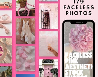 179 Faceless Pink Aesthetic Stock Photos | Aesthetic Digital Marketing Images | Pink Brand Kit for Faceless Creators