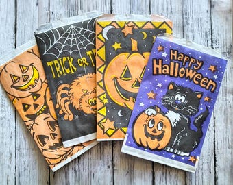 Vintage-Halloween-Süßigkeitentüten, Papier-Ephemera, Gastgeschenktüten, Partyzubehör