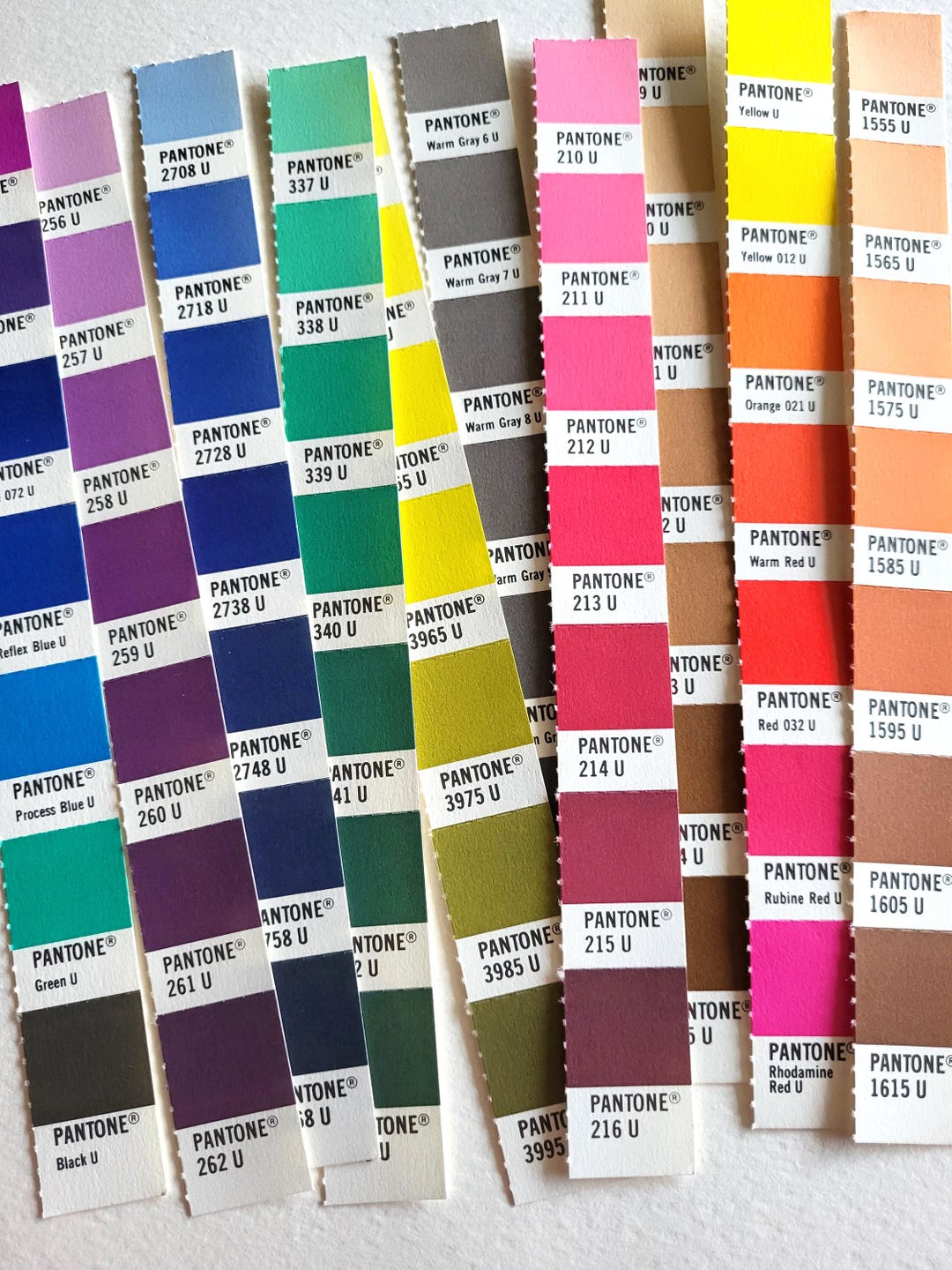 Vintage Uncoated Pantone Chips Strips for Junk Journals, Collage, Paper ...