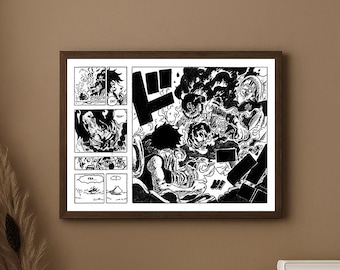 Escena de ACE Marineford - Ace Art - Impresión A3 de One Piece - Arte mural de anime - Arte de fan de manga - Decoración otaku japonesa