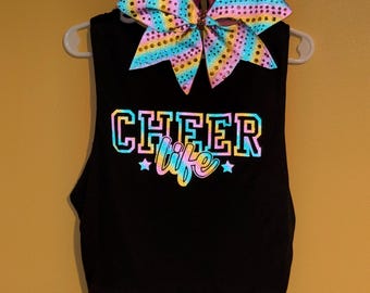 Conjunto de top y lazo de animadora hechos a mano, talla YM