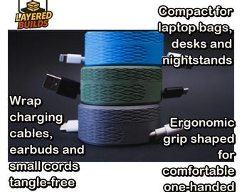Ergonomic Cable Winder | Cord Organizer Clip | Desk Cable Management