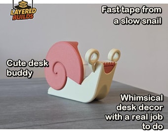Snail Tape Dispenser | Cute Desk Tape Holder | Office Gift