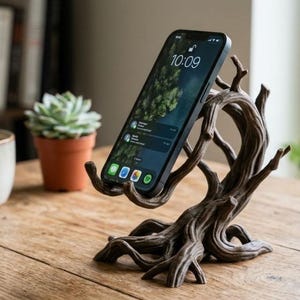 Phone Stand Tree Branches | Decorative Desk Phone Holder | Nature Gift image 2